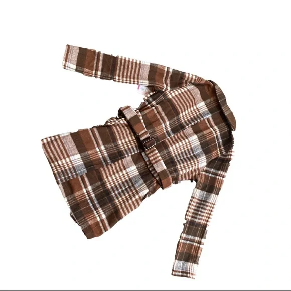 Plaid Brown Women's Coat - Picture 3 of 12